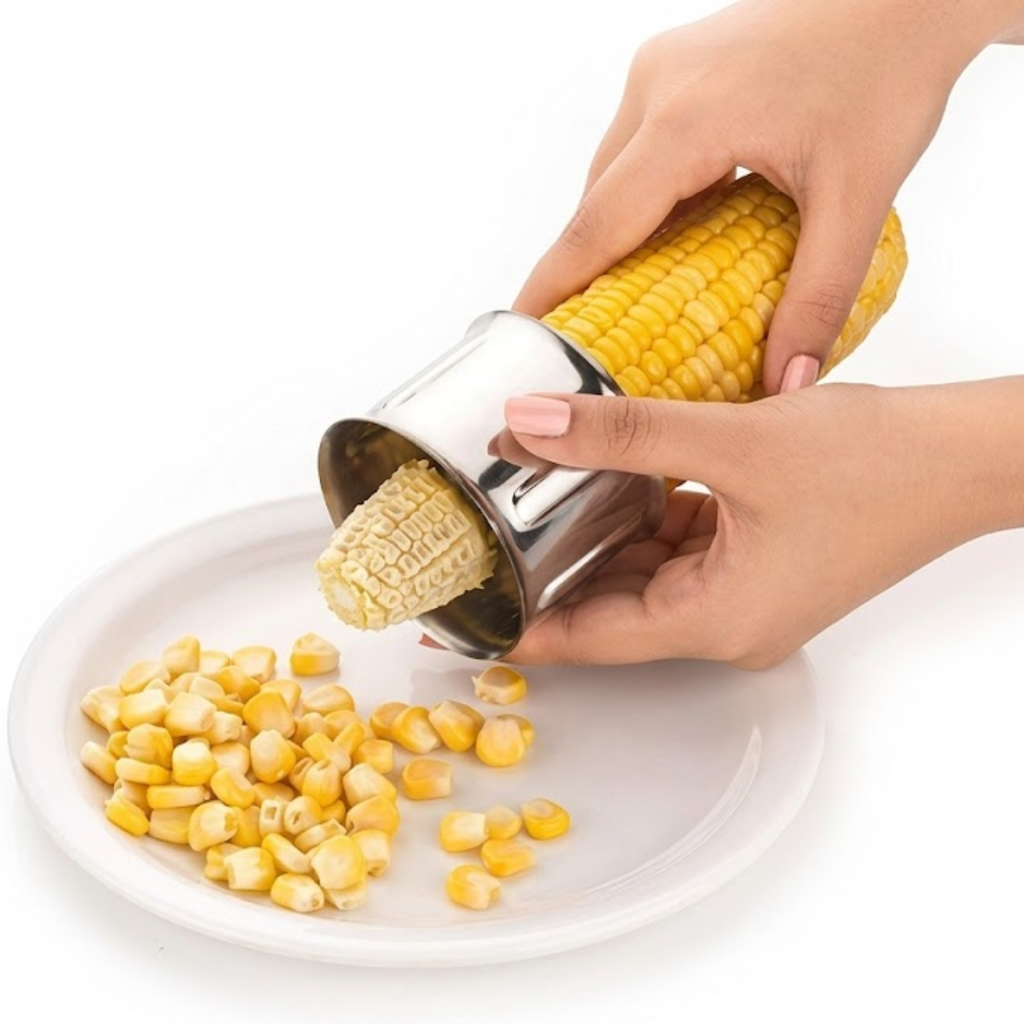 Premium Stainless Steel Sweet Corn Peeler Tool | Fresh & Boiled Bhutta Dana Remover Machine