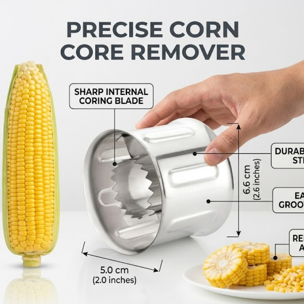Premium Stainless Steel Sweet Corn Peeler Tool | Fresh & Boiled Bhutta Dana Remover Machine