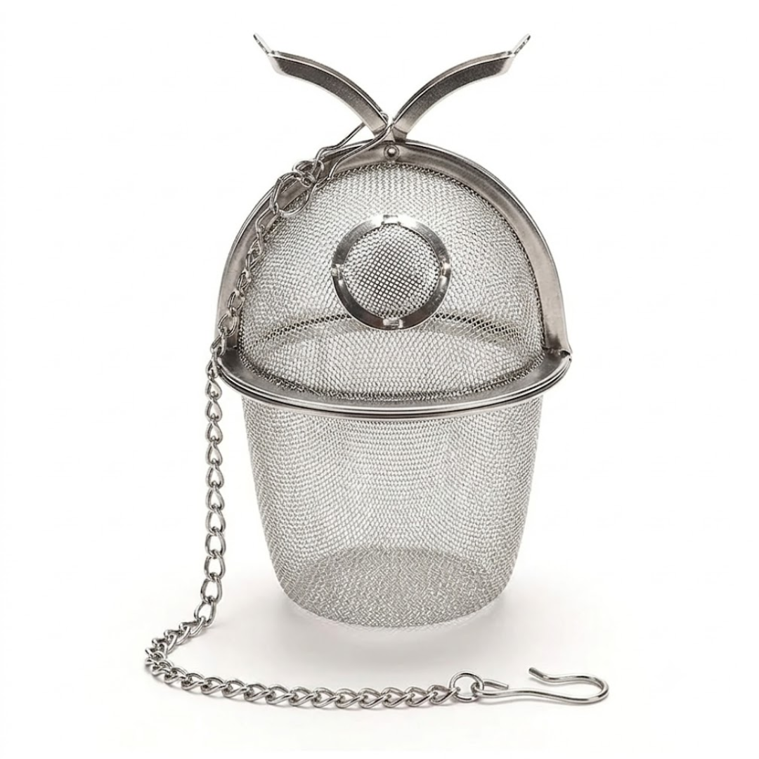 Premium Stainless Steel Tea Strainer Ball | Reusable Seasoning Strainer for Tea, Kadha, Soup & Biryani