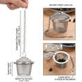 Premium Stainless Steel Tea Strainer Tool | For Tea, Kadha, Soup, Biryani & More