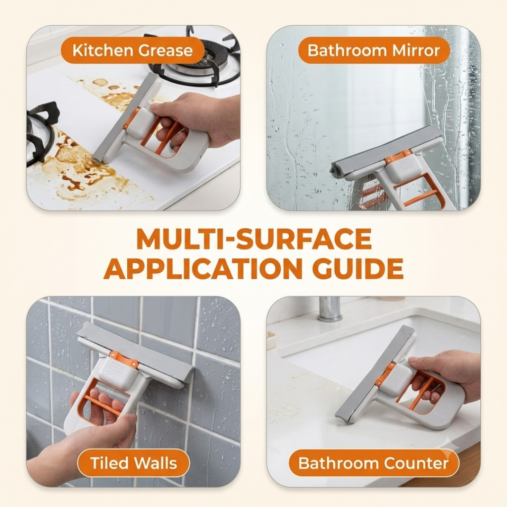 2-in-1 Mini Portable Self-Squeezing Sponge Mop | For Kitchen Counters, Glass & Bathroom