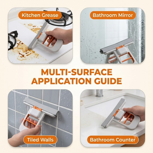 2-in-1 Mini Portable Self-Squeezing Sponge Mop | For Kitchen Counters, Glass & Bathroom