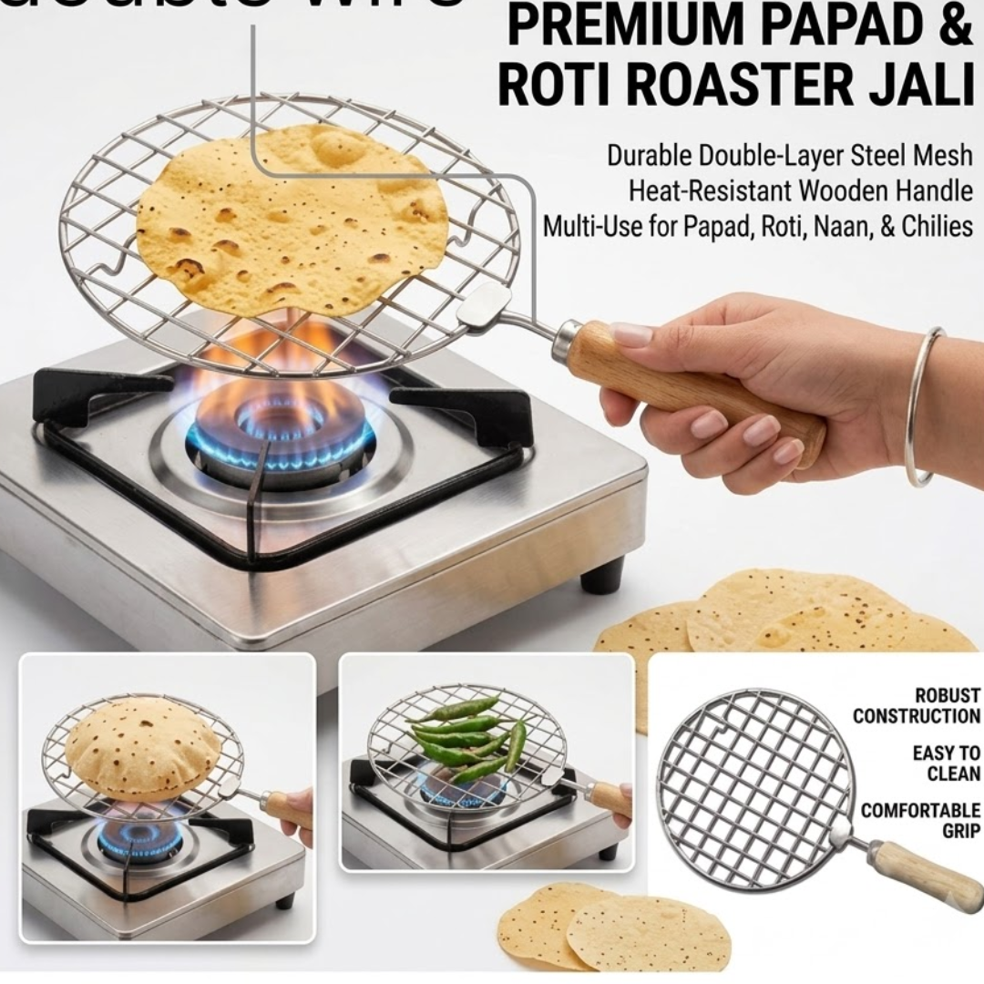 Stainless Steel Multi-Purpose Roasting Grill/Jali | For Rotis, Papads, Paneer Tikka, Vegetables & more