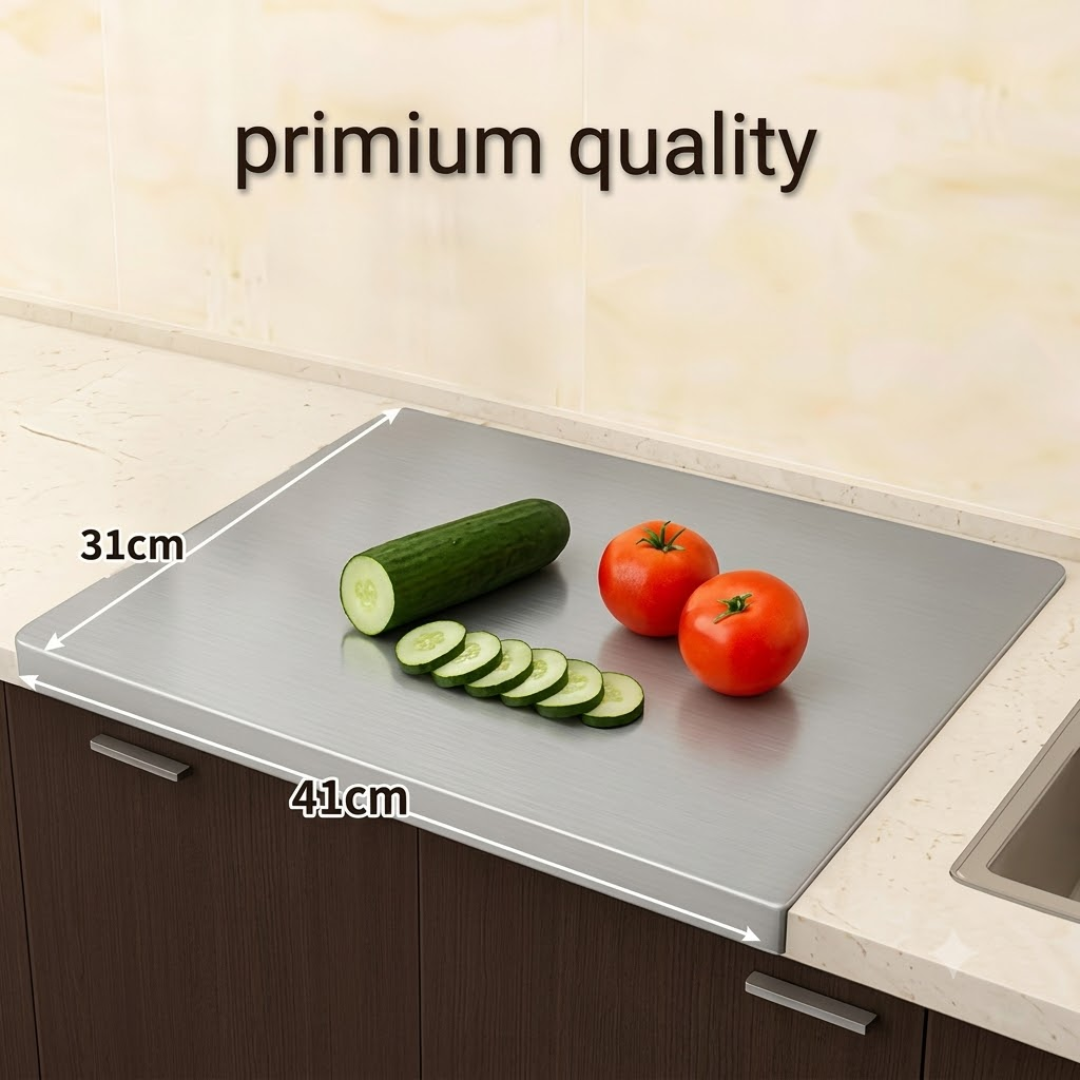 Heavy-Duty Stainless Steel Countertop Chopping & Kneading Board