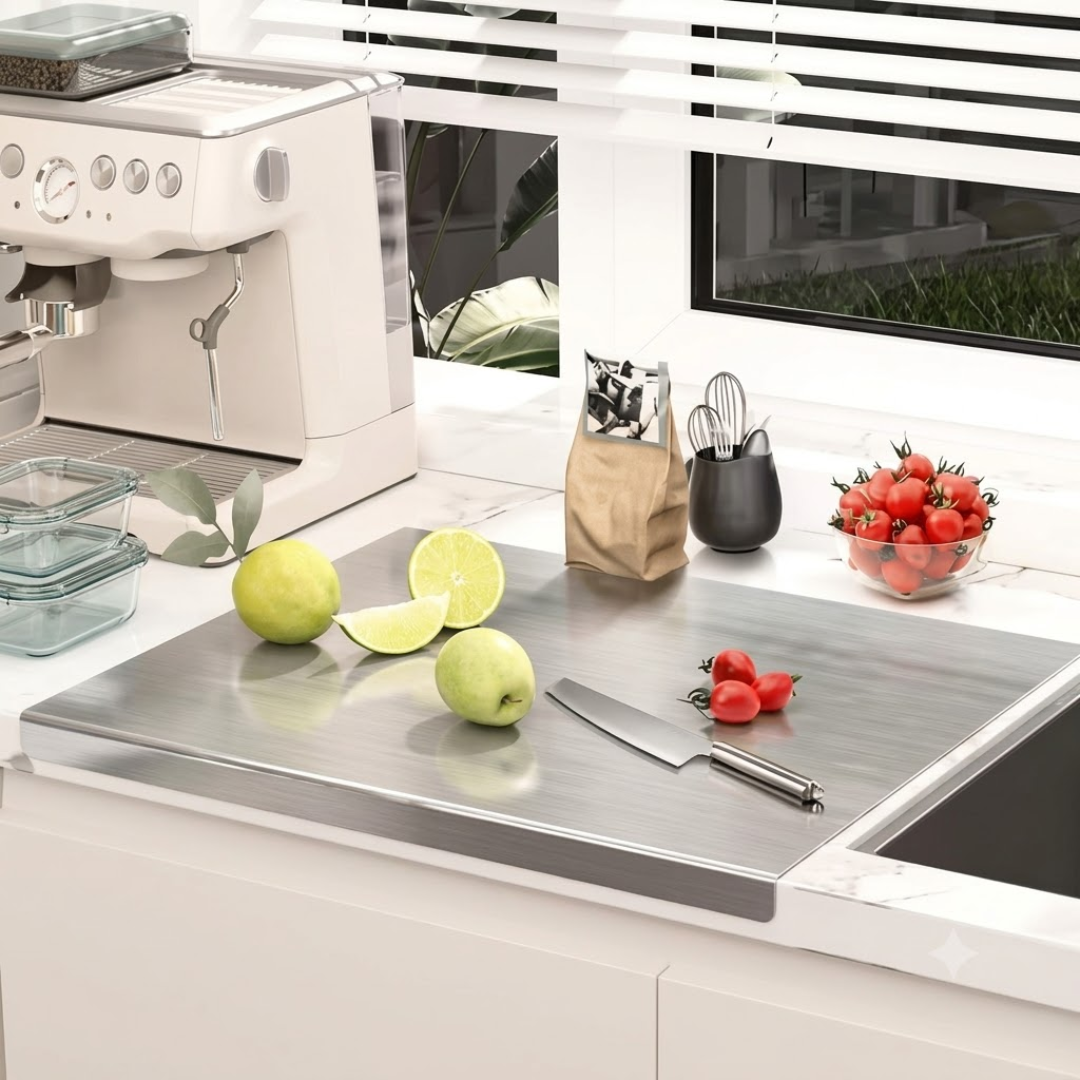 Heavy-Duty Stainless Steel Countertop Chopping & Kneading Board
