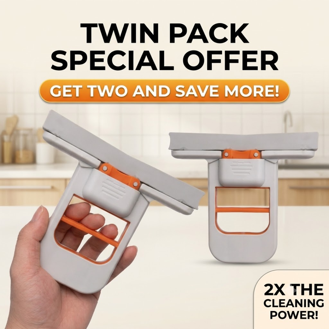 2-in-1 Mini Portable Self-Squeezing Sponge Mop | For Kitchen Counters, Glass & Bathroom