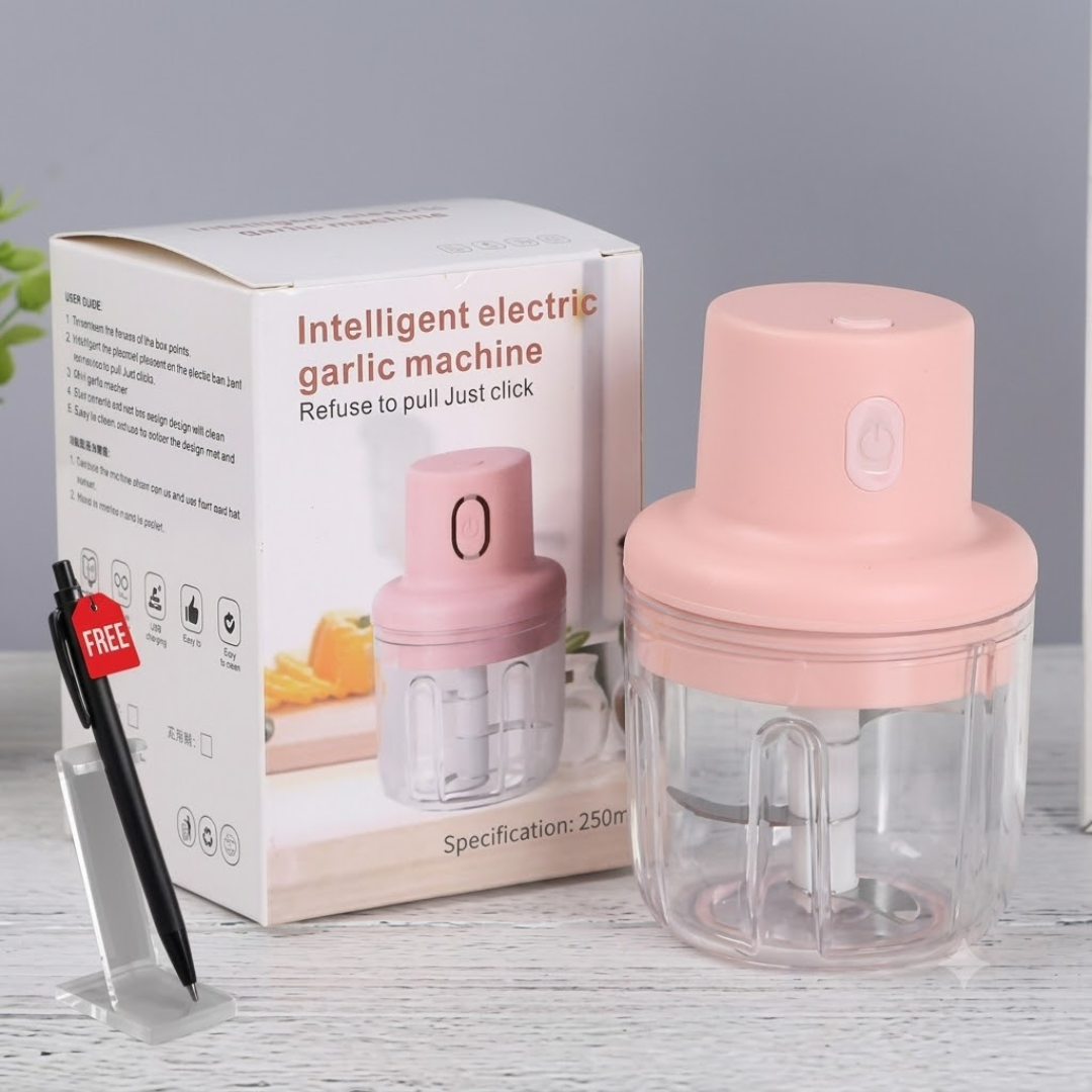 Electric Mini Garlic Chopper & Vegetable Cutter 250ml USB Rechargeable Cordless Food Processor
