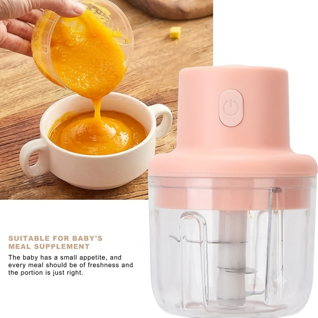 Electric Mini Garlic Chopper & Vegetable Cutter 250ml USB Rechargeable Cordless Food Processor