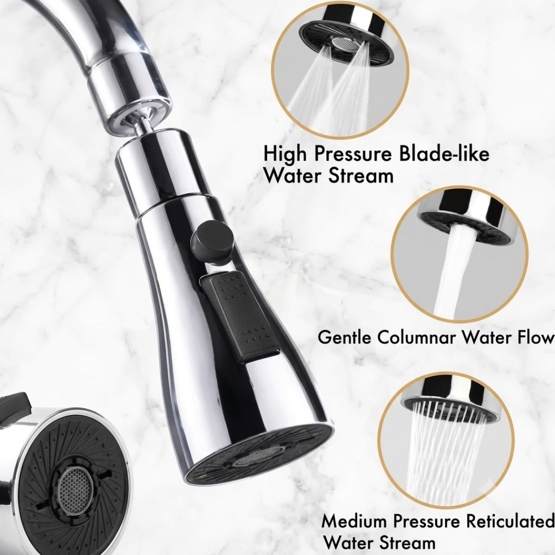 Universal 360° Rotating Tap Extender for Kitchen Sink 3 Water Spray Modes Anti-Splash Faucet Aerator Nozzle