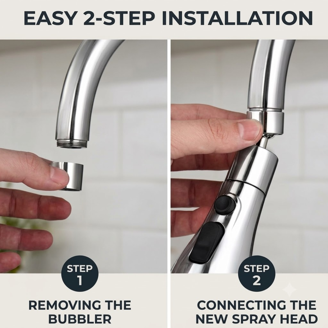 Universal 360° Rotating Tap Extender for Kitchen Sink 3 Water Spray Modes Anti-Splash Faucet Aerator Nozzle