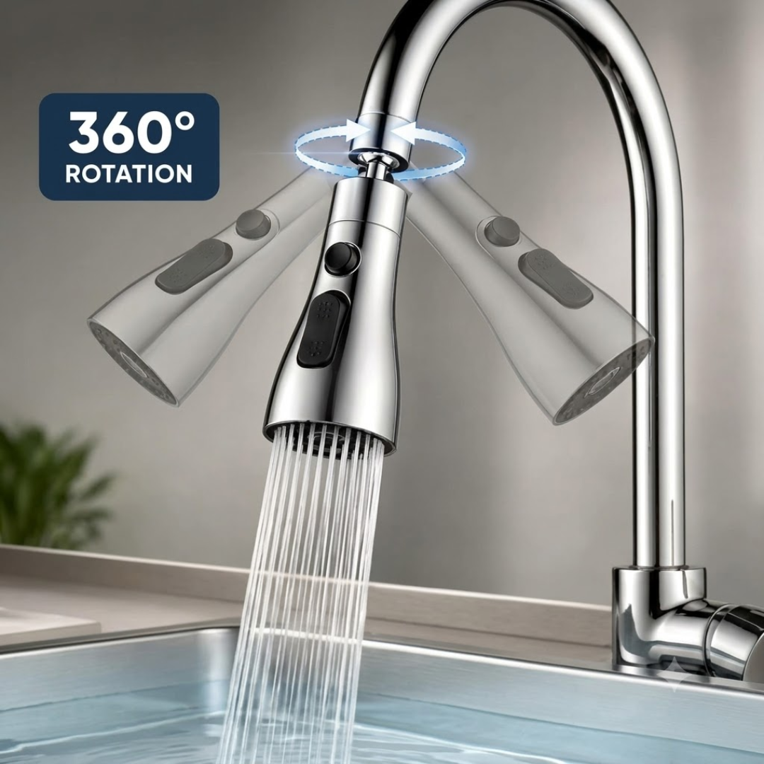 Universal 360° Rotating Tap Extender for Kitchen Sink 3 Water Spray Modes Anti-Splash Faucet Aerator Nozzle