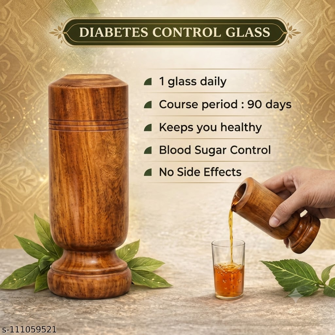 Vijaysar Wooden Glass – Ayurvedic Diabetes & Sugar Control Tumbler (100 ml)