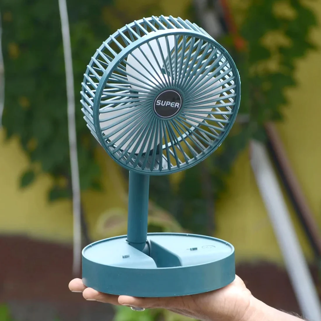 SuperFlex Telescopic Foldable Mini USB Desk Fan - Adjustable Height & Angle, Ultra-Quiet Personal Table Fan for Office, Study & Kitchen