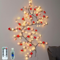 LED Rose Tree Branch Wall Vine Lights with Remote & USB (Warm Fairy Decor)